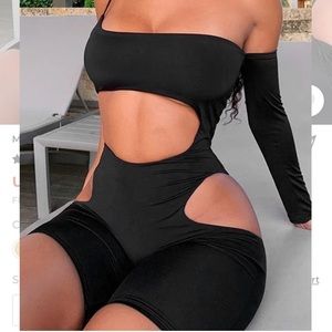 Madeline Edwina Black Romper